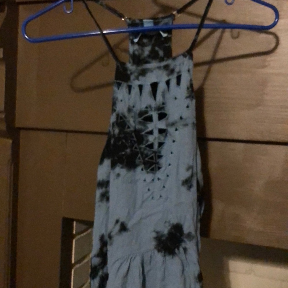 Tie dye blue tones dress